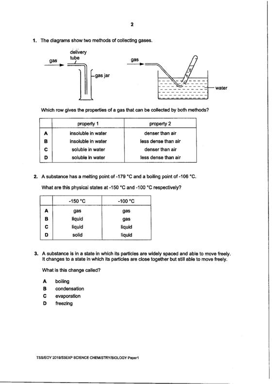 Tanglin 2019 Sec 3 Combined Biology End-of-Year Exam, page 2