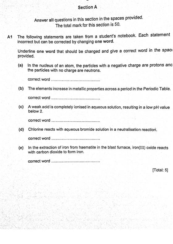 Anderson 2023 Sec 4 Chemistry Prelim Exam, page 1